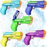 unanscre 5 Pack Water Pistol Gun for Kids, Fast-Fill Water in 1 Second Squirt Gun Assorted Colors, Long-Range Shooting Pump Action Water Blaster Soaker Gun for Outdoor Pool Beach Yard Party Play