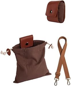 Foraging Bag Collapsible Canvas Pouch for Outdoor Hiking, Bushcraft, Beachcombing, Collecting Mushroom, Nuts, Seashells, with Adjustable Shoulder Strap, Brown