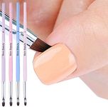 BornBeauty 4pcs Cuticle Nail Cleaning Brush Pink Blue UV Gel Nail Art Brush Round Handle Powder Dust Clean Pen Manicure Nail Art Tool