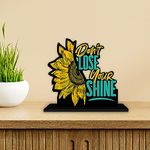 Artvibes Wooden Idols and Figurine Don't Lose Your Shine Positive Quotes Table Decoration for Office Desk | Home Decor Item | Living Room | Modern Art Wood Showpiece Gift Items (SP_1147)