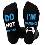 Niorasen Funny Socks for Men, Black Cotton Calf Socks - Thanksgiving Christmas Birthday Gifts, Novelty Gifts Ideas for Gamer, Size 6-11