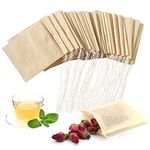 SumDirect Disposable Tea Filter Bags - 7x8cm Small Empty Paper Unbleached Biodegradable Pouches with Drawstring for Loose Tea, Coffee Grounds, DIY Herbal Tea Bags (Original Color, 100PCS)