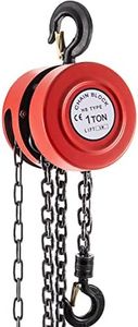 VEVOR Hand Chain Hoist, 2200 lbs /1 Ton Capacity Chain Block, 10ft/3m Lift Manual Hand Chain Block, Manual Hoist w/Industrial-Grade Steel Construction for Lifting Good in Transport & Workshop, Red