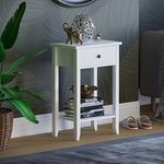 Vida Designs Windsor Console Table With Undershelf, Living Room,Hall Way Furniture (1 Drawer, White)