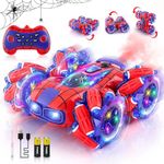 Spider 2.4Ghz Remote Control Car - New Upgraded Double-Sided 360° Rotating RC Cars with Headlights, 4WD Kid's, Suitable for Boys and Girls