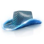 Windy City Novelties LED Light Up Sequin Cowboy Hat - Unisex (Teal)