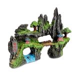 Saim Aquarium Mountain View Decorative Rockery Hiding Cave Decorations 6" Height