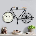 CRAFTEL Iron Cycle Shaped Powder Coated Handmade Wall Clock for Bedroom Living Room Hall & Home and Office (24" x 12")