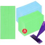 Zeltauto 20 Packs Mop Refill Pads for Flash Power Mop for Cleaning Wet Dry Multi-Surface Floor(Blue+Green)