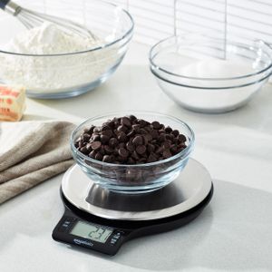 Amazon Basics Digital Kitchen Scale – LCD Display, Stainless Steel