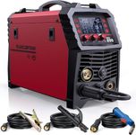 ARCCAPTAIN MIG Welder, 200Amp 6 in 1 Gas MIG/Gasless Flux Core MIG/Stick/Lift TIG/Spot welding/Spool Gun 110V/220V Aluminum Multi Process Welding Machine with LED Digital Display, Burn Back Adjustment