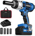 AVID POWER Cordless Impact Wrench, 1/2 Impact Gun w/Max Torque 330 ft lbs (450N.m), Power Impact Wrenches w/ 3.0A Li-ion Battery, 4 Pcs Impact Sockets and 1 Hour Fast Charger, 20V Impact Drill