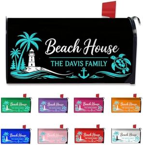 Personalized Mailbox Covers Magnetic with Photo Family Name Street Address Number Custom Polyester Post Letter Box Cover Standard Size for Garden Yard Outdoor Decor Housewarming Gift