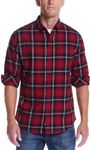 Weatherproof Vintage Men’s Flannel Shirt, Regular Fit Cotton Plaid, Classic Collared Neck Long Sleeve Flannel Shirt for Men, Tango Red 2X-Large