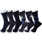 alpine swiss Mens Cotton 6 Pack Dress Socks Solid Ribbed Argyle Shoe Size 6-12 Multicolor