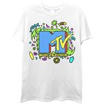 MTV Men's Logo 90's Retro T-Shirt, White, X-Large