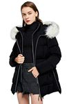 Orolay Women's Puffer Coat Quilted Down Jacket Black M