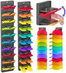 BRUBEQO Hat Organizer for Baseball Caps 2 Packs with Built-in Spring Clips - Wall Mount Closet Hat Rack Holder, Adjustable Storage for Door/Closet Display Hat Racks Hanger (Strong Adhesive & Screws)