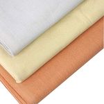 Aro Art embroidery casement fabric 3 shades combo-light yellow- 1 metre-white-1 metre-beige-1 meter