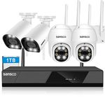 SANSCO 2-Way Audio 8CH Wireless Security Camera System, 3MP CCTV NVR with 1TB HDD, 4x PTZ + Bullet WiFi Cameras, Color Night Vision, APP Email Alert