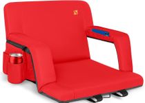 SITIUM Wide Reclining Stadium Seat for Bleachers – 21x14 in. Folding Stadium Seat Backpack with Armrests, 2 Pockets, Carry Bag, Strap, & Seat Hook for Stadium Bleacher Seats – Deluxe Stadium Seats