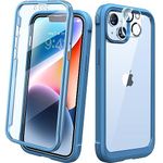 Diaclara Designed for iPhone 14 Case, Full Body Rugged Case with Built-in Touch Sensitive Anti-Scratch Screen Protector, with Camera Lens Protector for iPhone 14 6.1" (Blue)