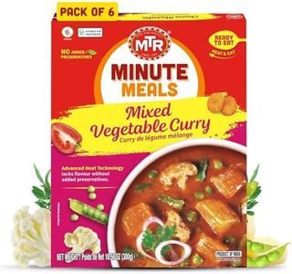 MTR - Minute Meals: Flavorful Mixed Vegetable Curry - Authentic Indian Ready-to-Eat Meal with No Added Preservatives - A Quick Meal Suitable for Vegetarians, Ready in Minutes! (Pack of 6)