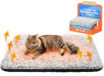 WanpeeGoo Self Warming Cat Bed, Heated Cat Bed, 2.0 Upgraded Thermal Foil Heating Pad, Plush Self-Heating Pet Mat for Crate, Floor, with Removable Washable Cover, Non-Slip, 22"x34"