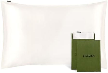 LILYSILK 100% Mulberry Silk Pillowcase 19MM Both Side Silk Hypoallergenic Breathable Housewife Pillow Cover with Envelope Closure for Hair and Skin(Ivory,Standard 50x75cm)