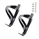 2 Pack Bike Water Bottle Holder, Bike Water Bottle Cages, Bicycle Water Bottle Bracket, for Road MTB Cycling (Black)