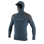 O'NEILL Wetsuits Men's Standard Premium Skins O'ZONE L/S Rash Guard W/Hood, Copen Blue/Smoke