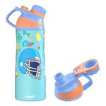 Rabitat ZYLO 550ml Kids Water Bottle for School | 2-Year Brand Warranty | Magnetic Flip Cap, Leakproof | Triple Insulated Stainless Steel Thermosteel Flask | 24 Hrs Hot & Cold | Mad Eye