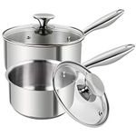 MICHELANGELO Stainless Steel Saucepan Set 1Qt & 2Qt, Premium 2 Piece Sauce Pan Set German Technology, Sacuepans Set Stainless Steel, 18/10 Stainless Steel Sauce Pans Induction Compatible