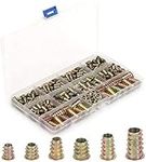 Threaded Insert Nuts, 50pcs Zinc Alloy Furniture Hex Socket Assorted Rivet Nuts Set M4/M5/M6/M8/M10 Assortment Tool Kit for Wood Furniture