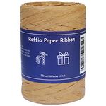 HAMUIERS Raffia Ribbon for Gift Wrapping, Packing Paper Twine Ribbon, Craft Ribbon for Crochet - 1/4'' Wide, 109 Yards