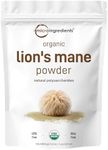 Micro Ingredients Organic Lions Mane Mushroom Supplement Powder, 16 Ounce | Natural Superfood for Brain, Energy, & Immune Health | Non-GMO Vegan