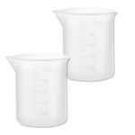 2pcs 100ml Graduated Beaker Clear Plastic Measuring Cup,Multipurpose Transparent Lab Graduated Beakers,Transparent Measuring Scale Markings Lab Graduated Beakers for Baking Lab Kitchen Measure Tool