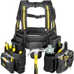 Bravex Tool Belt Suspenders, Tool Vest Pro Ultra 20 Bags Y-Style Toolbelt 5 Combo Apron Tool Pouch For Framers Carpenter Electrician 1200D Ballistic Nylon