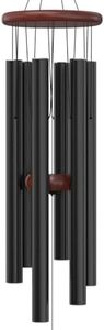 Nalulu Wind Chime - Black 28" Wind Chimes for Outside, Outdoor Modern Metal Windchimes, Hand Tuned with Calming Deep Low Tones, Ideal Gift, Home Décor for Your Garden, Yard & Patio