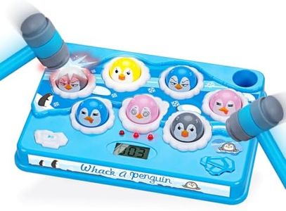 FS Whack Penguin Toys for Ages 3-5 Year Old Boys and Girls, Whack A Mole Game for Toddler,Interactive Educational Toys for 3 4 5 6 Year Old Boy Girl, Whack Mole Toy for Kid with 2 Hammers, 36 Levels