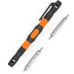 Portable Pocket Pen Screwdriver Set - Precision Screw Driver Multi-Tool Set with Philips and Flat Head Double Ended Magnetic Bits