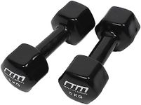 5kg Dumbbells Pair PVC Hand Weights Rubber Coated with Hexagonal Design for Home Gym, Strength Training, Bodybuilding, Weightlifting, Workout and Exercise