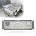 DEALNASTAR Bed Rail for Toddlers and Kids, King Size Set Adjustable Safety Bed Guard with 28 Height Gears,Universal Bedside Rail Fit Twin/Full/Queen Mattresses​.