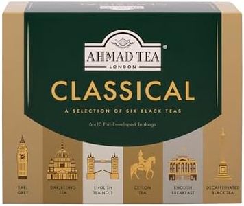 Ahmad Tea Classical Selection, 6 Tipos De Té Negro 60 Bolsitas De Té Con Cinta/etiquetadas, G, Surtido, 120 Gramo