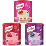 SlimFast Meal Replacement Strawberry, Raspberry & White Chocolate and Blueberry Flavour Meal Shake Powder 365g 10 Servings - Source of Fibre, High in Protein and Healthy Shake for a Balanced Diet Plan