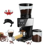 Conical Burr Coffee Grinder,with Touchscreens Digital Timer Display and Portafilter Cradle Electric Adjustable Burr Mill with 30 Precise Grind Setting for 1-12 Cup (BG706+Espresso Dosing)