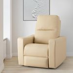 Wakefit Recliner Chair | 3 Years Warranty | Recliner Sofa, Recliner Sofa Set for Living Room, Recliner Sofa 1 Seater, Diwali Gifts, Recliners for Relax, Electric - Muser (Leatherette, Beige)