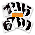 Black Vinyl Numbers Stickers - 4 Inch Self Adhesive - 2 Sets - Premium Decal Die Cut and Pre-Spaced for Mailbox, Signs, Window, Door, Cars, Trucks, Home, Business, Address Number, Indoor or Outdoor