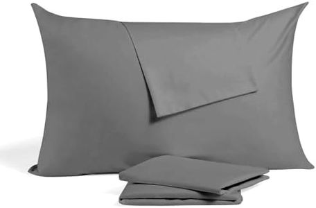 Ambition Home Toddler Travel Pillowcase 14x20 Dark Grey Solid Zipper Closure Pillowcase Set of 2 -Travel Pillow case 500 Thread Count 100% Egyptian Cotton Decorative Baby Pillow Cover