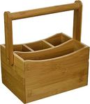 Lipper International 8842 Bamboo Flatware Caddy with Folding Handle, 8-7/8" x 5-1/2" x 9-1/4"